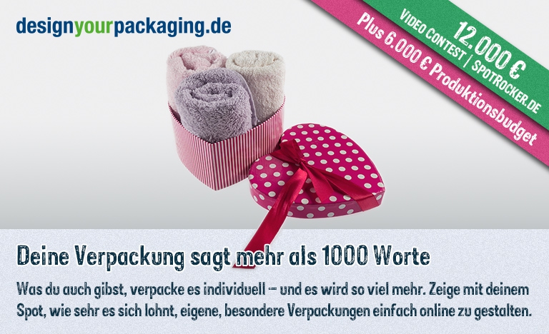 DesignYourPackaging.de / SPOTROCKER: Inspirierender 18.000 € Video Contest