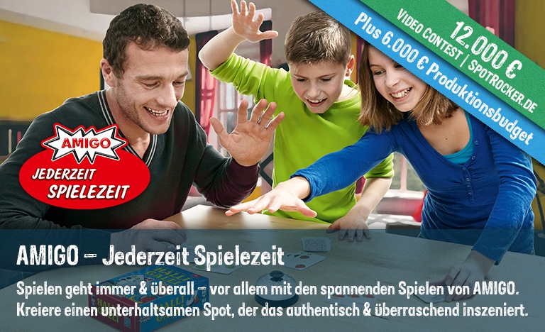 AMIGO / SPOTROCKER: Unterhaltsamer 18.000 € Video Contest inkl. Produktionsbudget